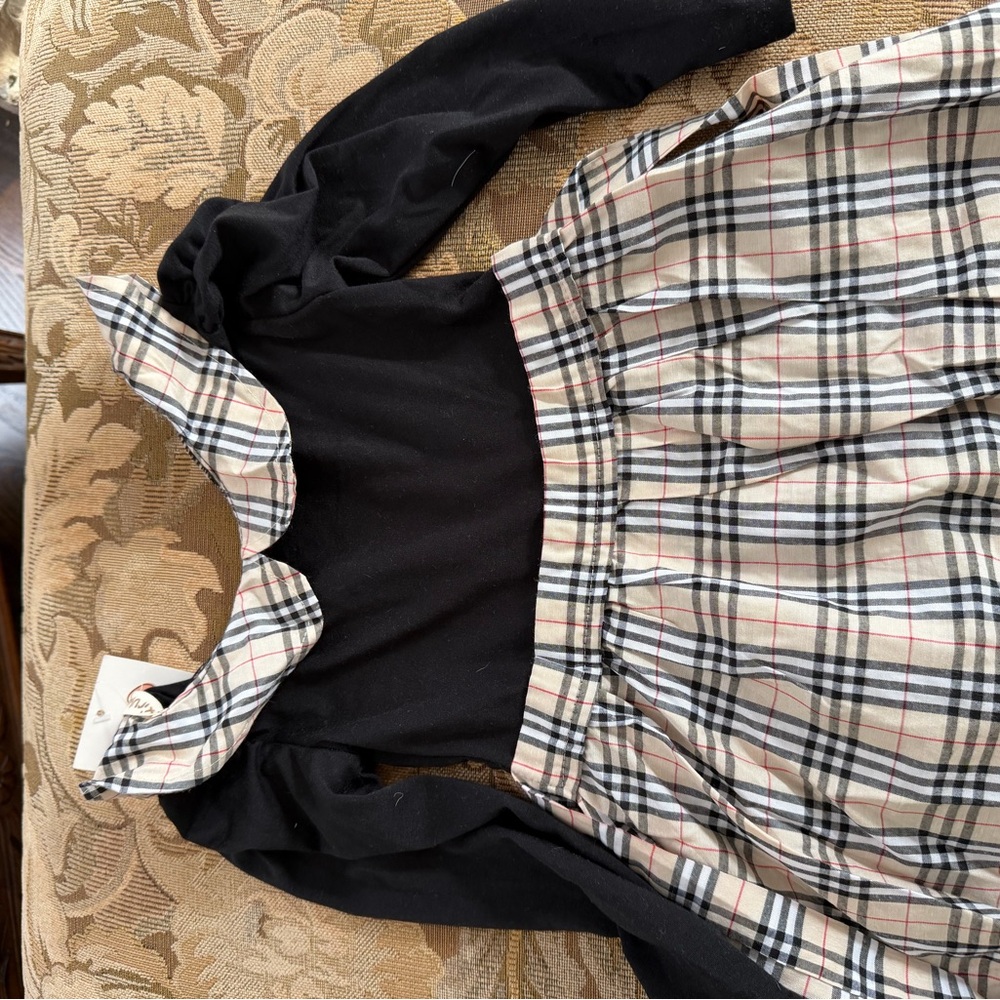 Plaid Dress with Black Top